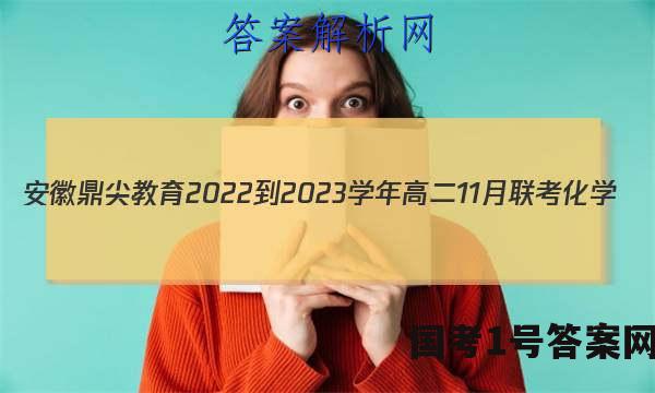安徽鼎尖教育2022-2023学年高二11月联考化学(A卷)试题答案