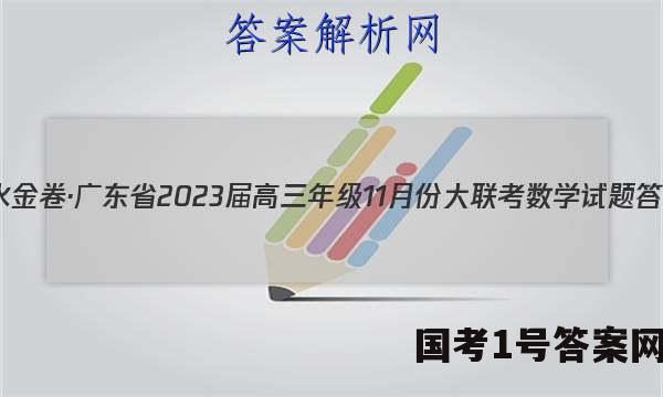 衡水金卷·广东省2023届高三年级11月份大联考数学试题 答案