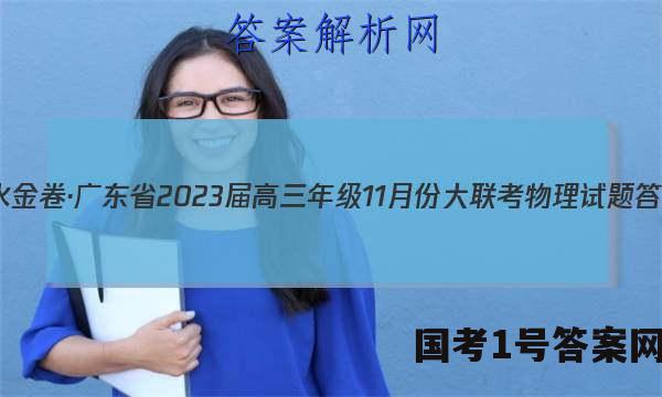 衡水金卷·广东省2023届高三年级11月份大联考物理试题 答案
