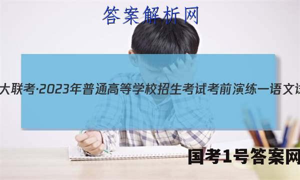 炎德英才大联考·2023年普通高等学校招生考试考前演练一语文试题 答案