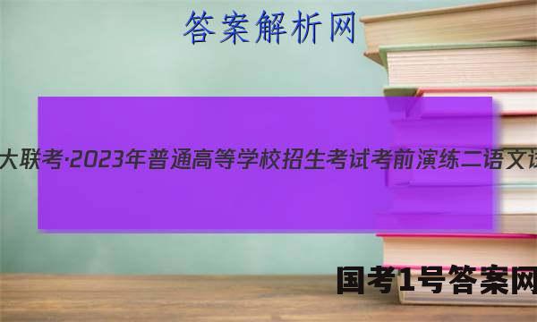 炎德英才大联考·2023年普通高等学校招生考试考前演练二语文试题 答案